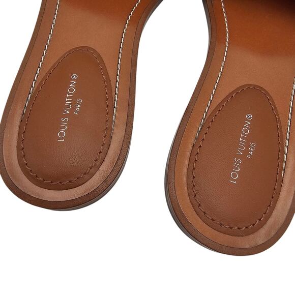 Louis Vuitton Lock It Flat Slide Sandal Purple Pink LV Monogram Size 36.5 US 6.5 - Picture 8 of 10